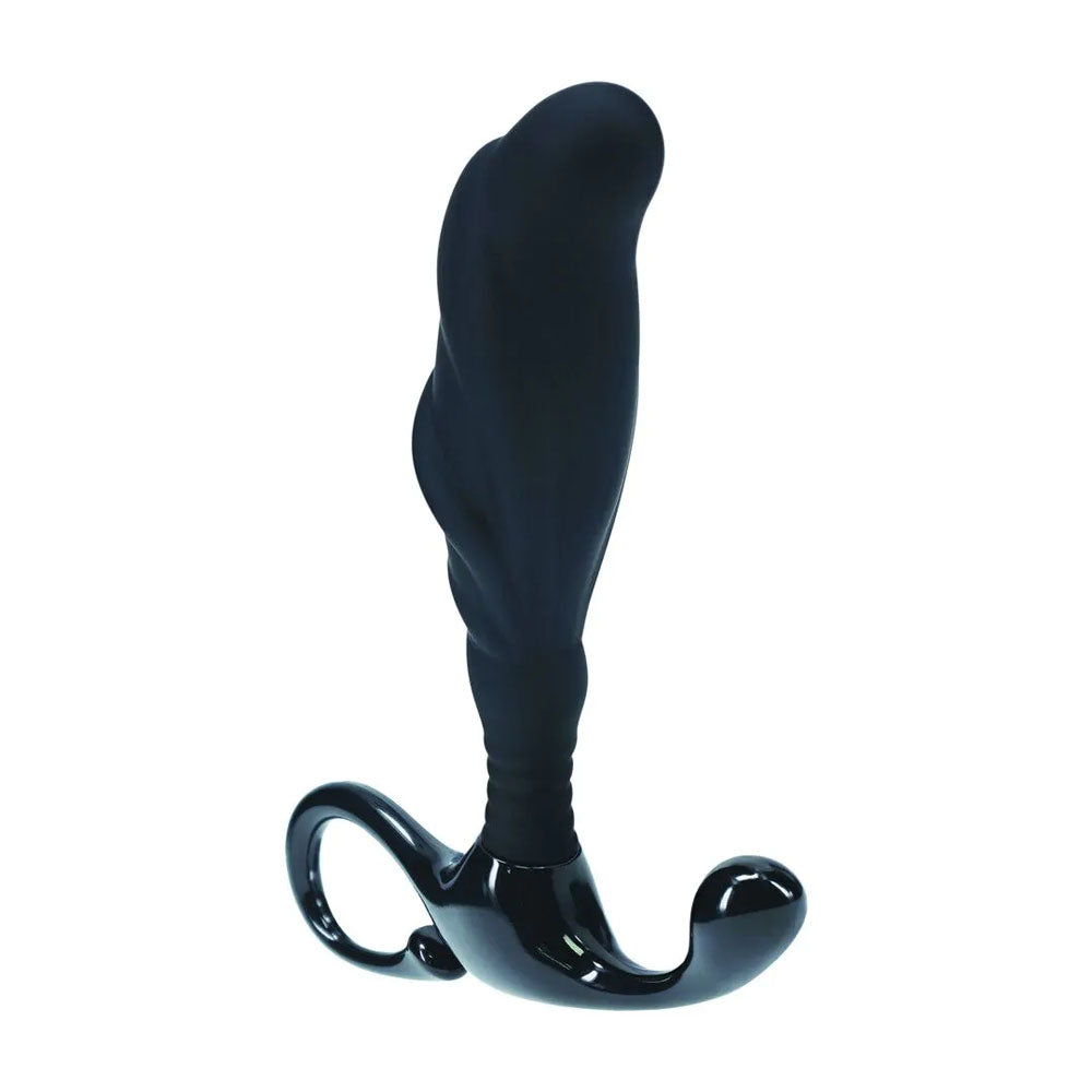 Levelz Rippled With Hard Loop Prostate Massager Large Black Large Prostate Massager