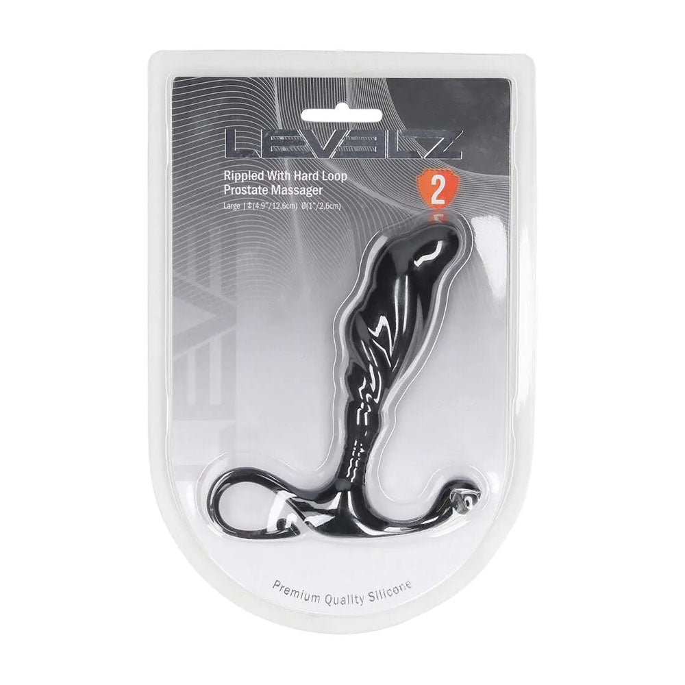 Levelz Rippled With Hard Loop Prostate Massager Large Black Large Prostate Massager