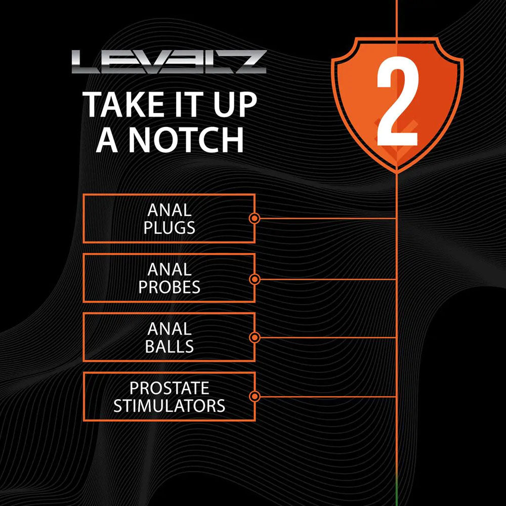 Levelz Beaded Silicone Anal Probe With Loop Black 15.3 Cm Beaded Anal Plug
