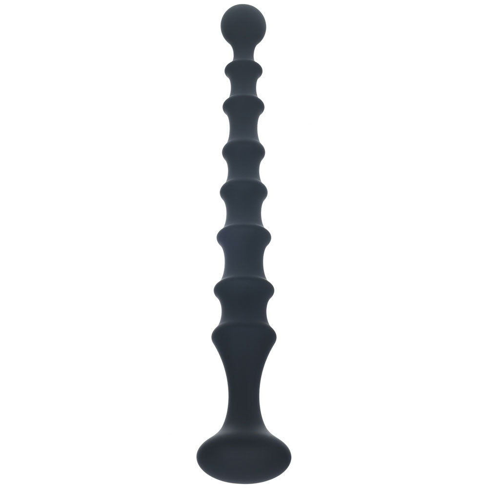 Levelz Ribbed Silicone Flared Anal Probe Black 26.7 Cm Anal Beads