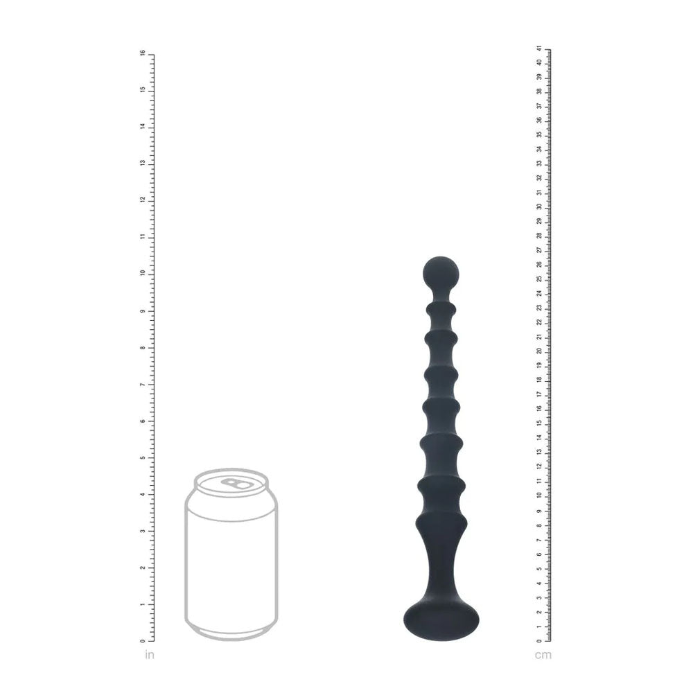 Levelz Ribbed Silicone Flared Anal Probe Black 26.7 Cm Anal Beads