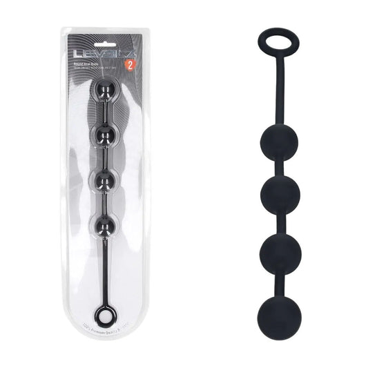 Levelz Round Silicone Anal Balls M 20mm Black 32 Cm Medium Anal Balls