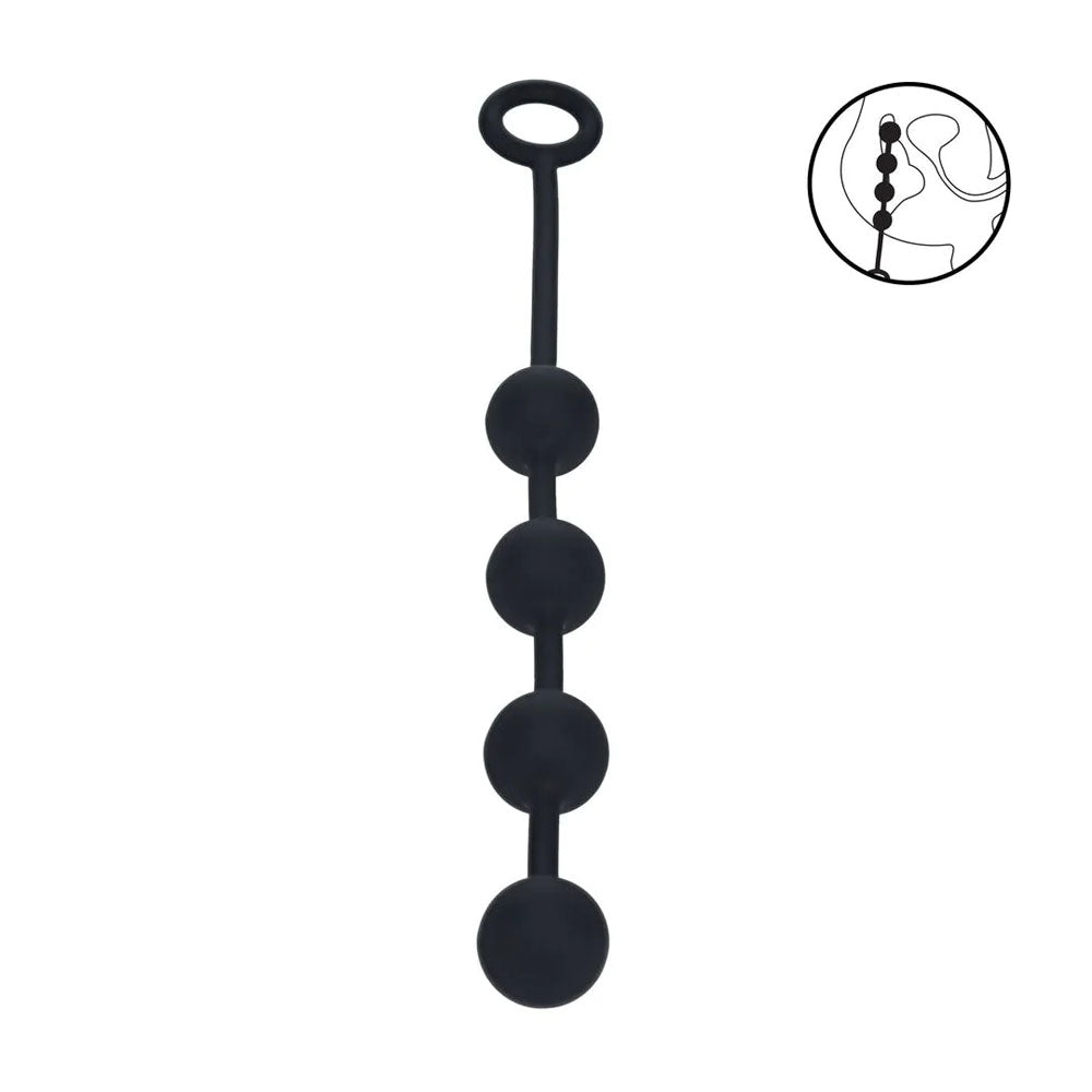 Levelz Round Silicone Anal Balls M 20mm Black 32 Cm Medium Anal Balls