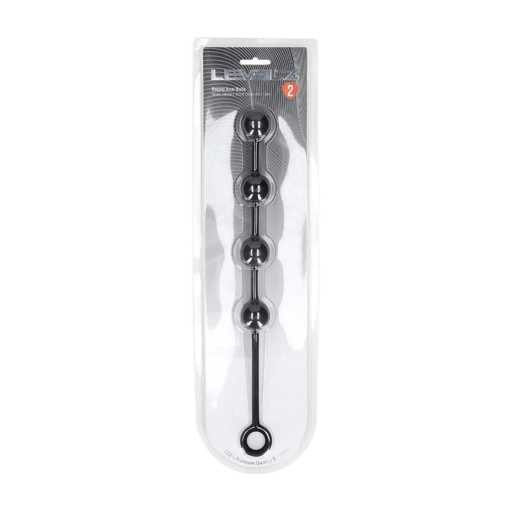 Levelz Round Silicone Anal Balls M 20mm Black 32 Cm Medium Anal Balls