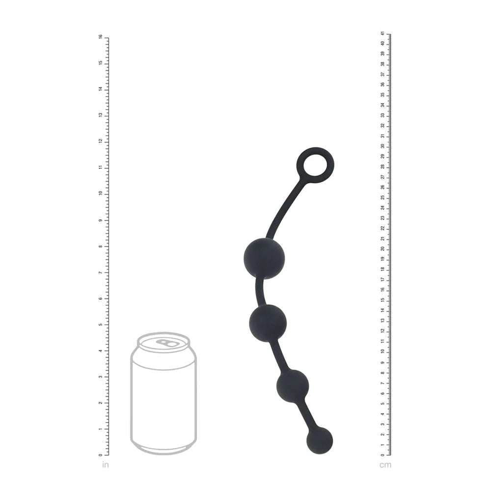 Levelz Curved Silicone Anal Beads Black Black 29.5 Cm Anal Beads