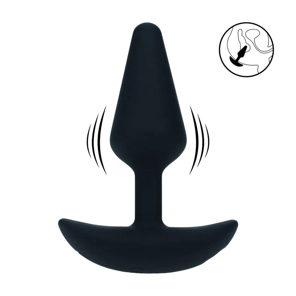 Levelz Classic Vibrating Silicone Anal Plug Small Black Small Usb Rechargeable Butt Plug