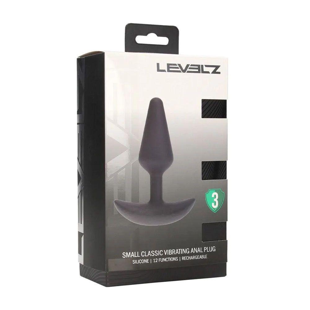 Levelz Classic Vibrating Silicone Anal Plug Small Black Small Usb Rechargeable Butt Plug