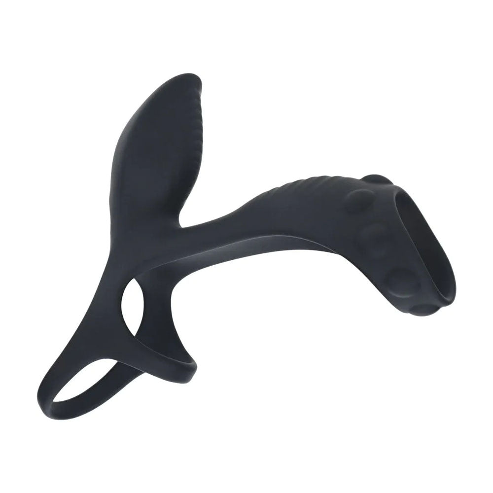 Levelz Vibrating Cock & Ball Ring With Shaft Loop Black Usb Rechargeable Vibrating Cock & Ball Rings
