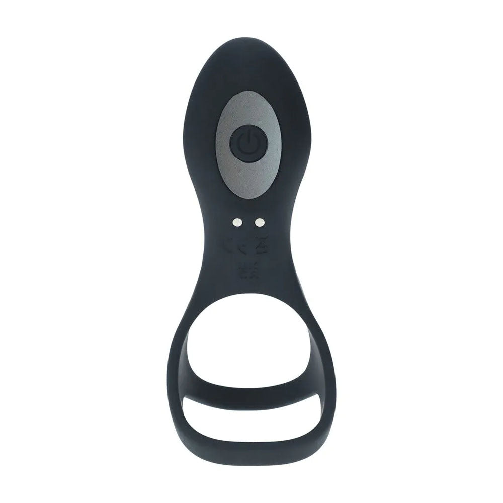 Levelz Vibrating Cock & Ball Ring With Shaft Loop Black Usb Rechargeable Vibrating Cock & Ball Rings