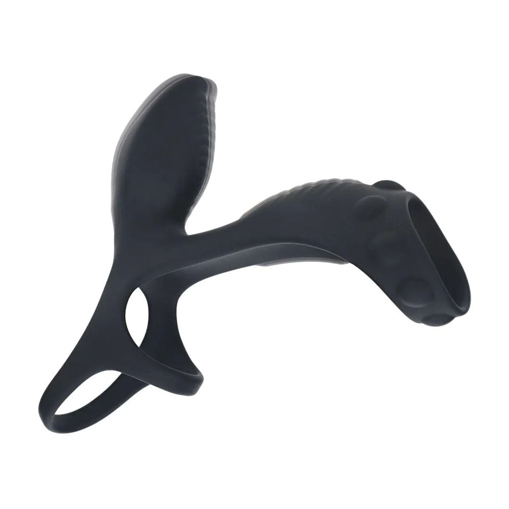 Levelz Vibrating Cock & Ball Ring With Shaft Loop Black Usb Rechargeable Vibrating Cock & Ball Rings