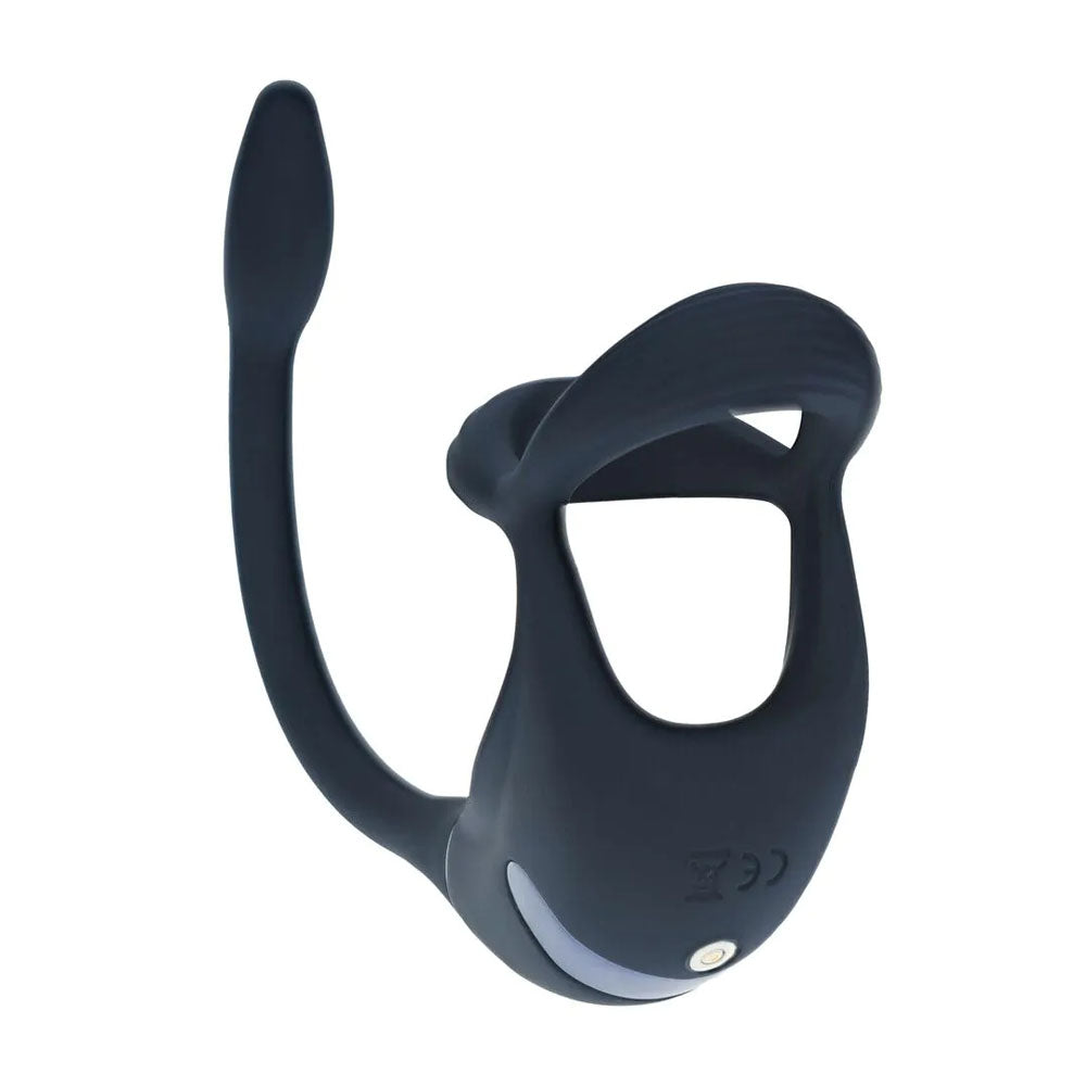 Levelz Remote Controlled Vibrating Tri O Cock Ring With Prostate Stimulator Black Usb Rechargeable Vibrating Cock Ring With Anal Plug