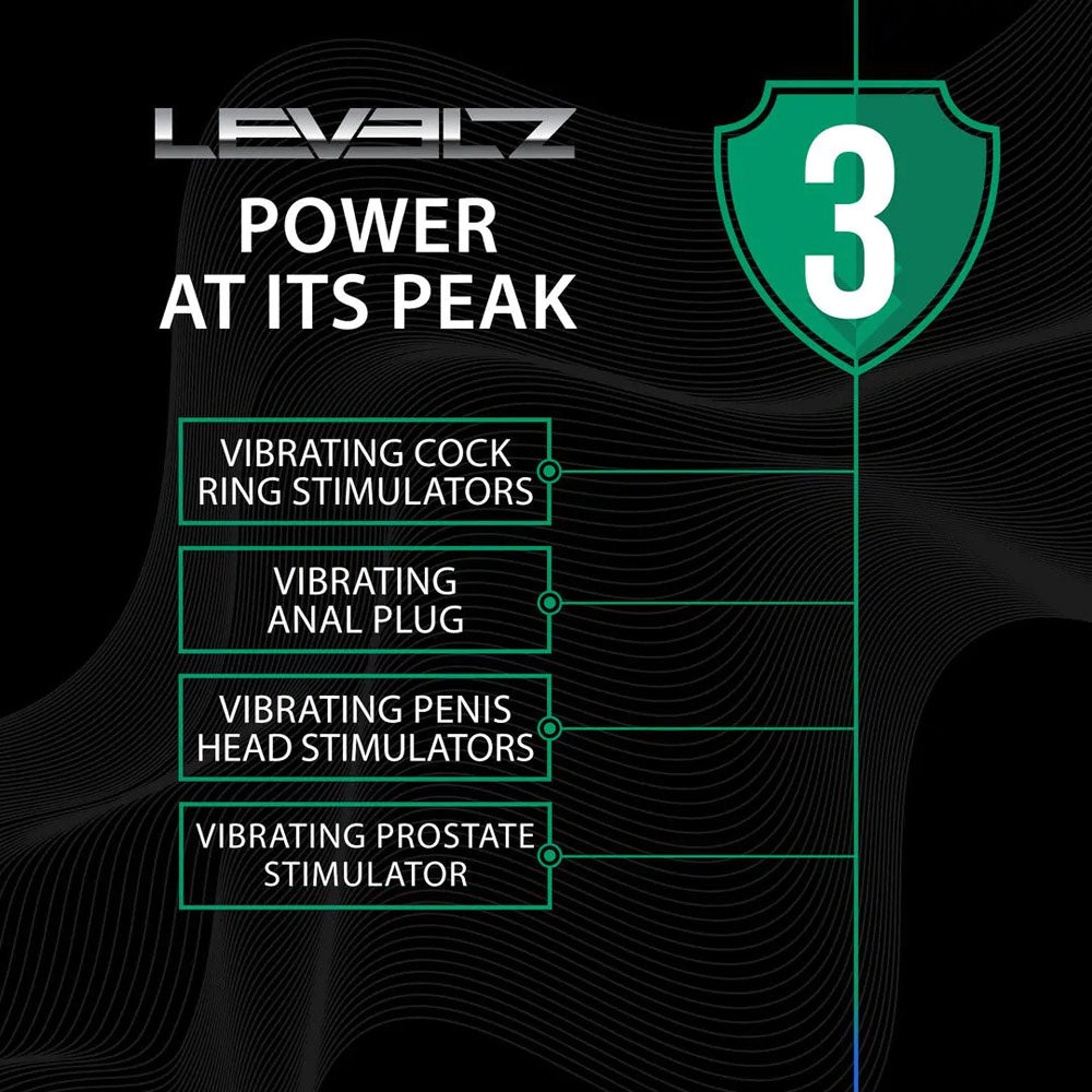 Levelz Vibrating & Thrusting Tri O Cock Ring With Prostate Stimulator Black Usb Rechargeable Vibrating Cock Ring With Thrusting Prostate Plug