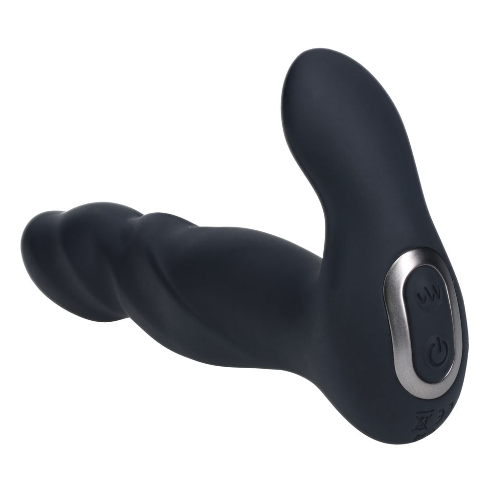Levelz Vibrating & Thrusting Silicone Prostate Massager Black 14.7 Cm Usb Rechargeable Thrusting Prostate Massager