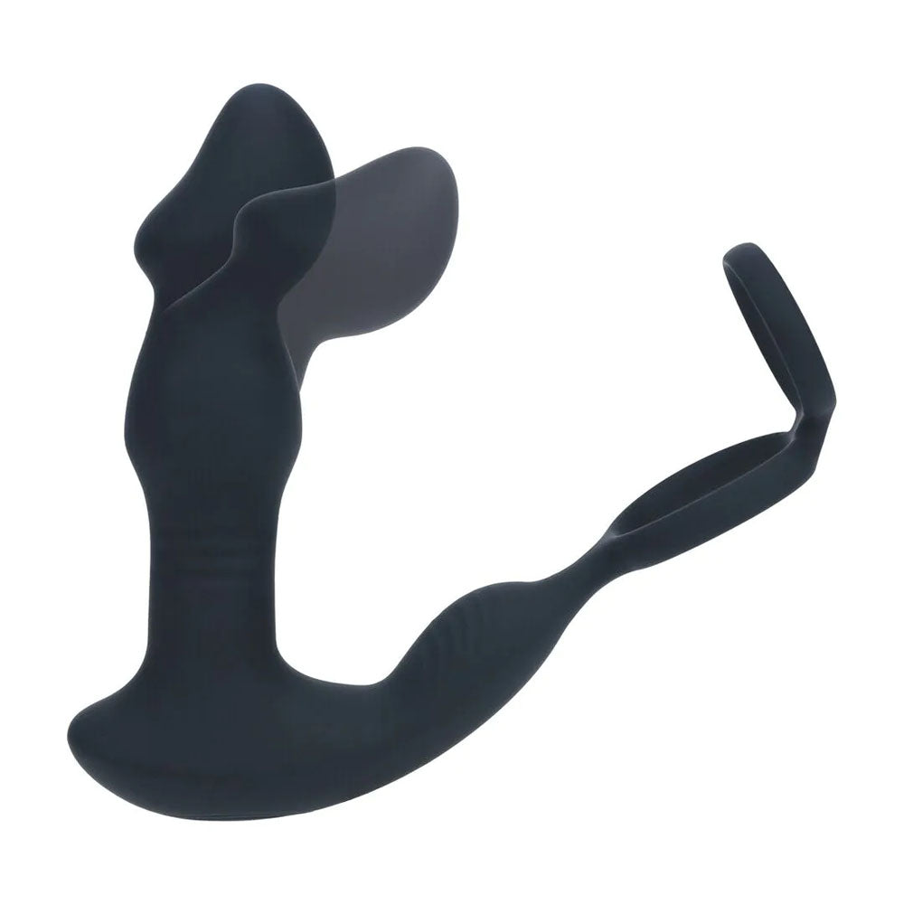 Levelz Remote Controlled Prostate Stimulator With Cock Ring Black Usb Rechargeable Vibrating Thrusting Prostate Massager With Cock Ring