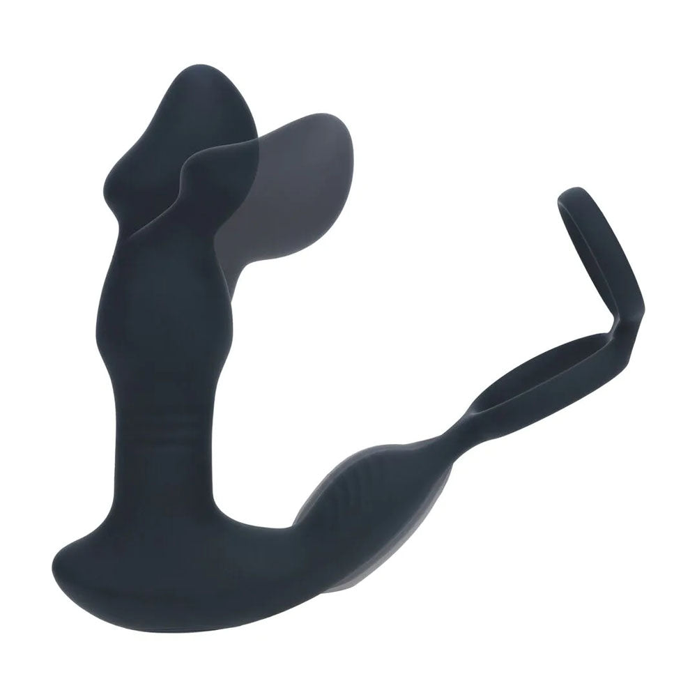 Levelz Remote Controlled Prostate Stimulator With Cock Ring Black Usb Rechargeable Vibrating Thrusting Prostate Massager With Cock Ring
