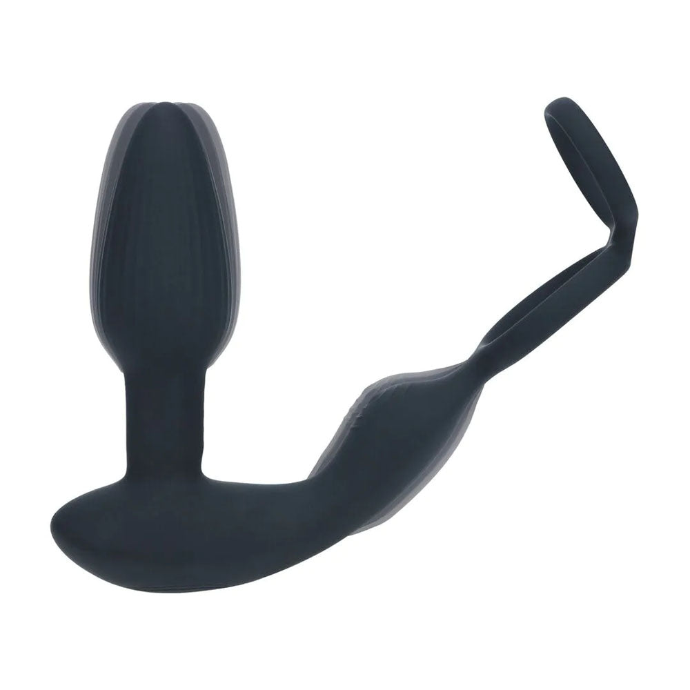 Levelz Dual Vibrating Prostate Stimulator With Cock Ring Black Usb Rechargeable Vibrating Butt Plug With Cock Ring