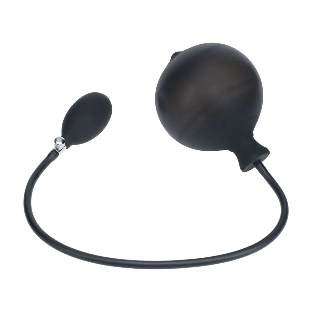 Levelz Ribbed Inflatable Anal Plug Black Inflatable Butt Plug