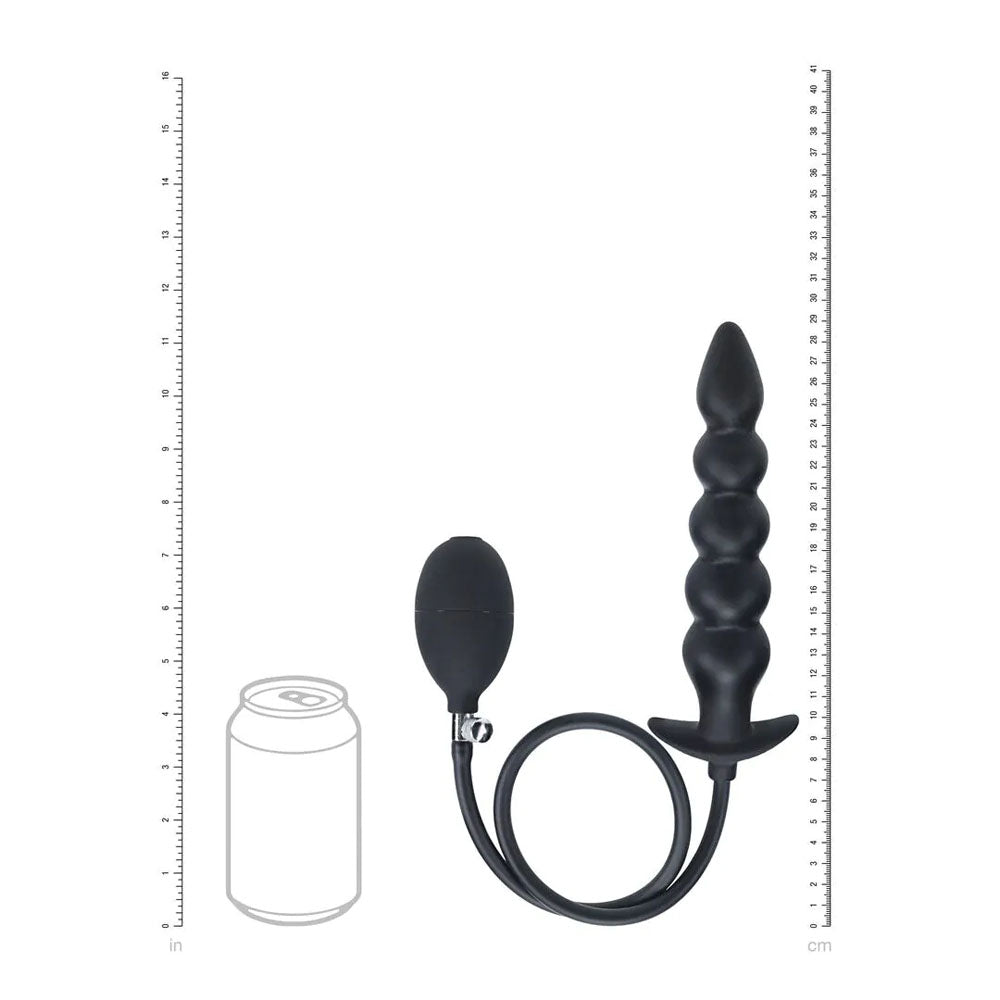 Levelz Beaded Inflatable Anal Plug Black Inflatable Butt Plug