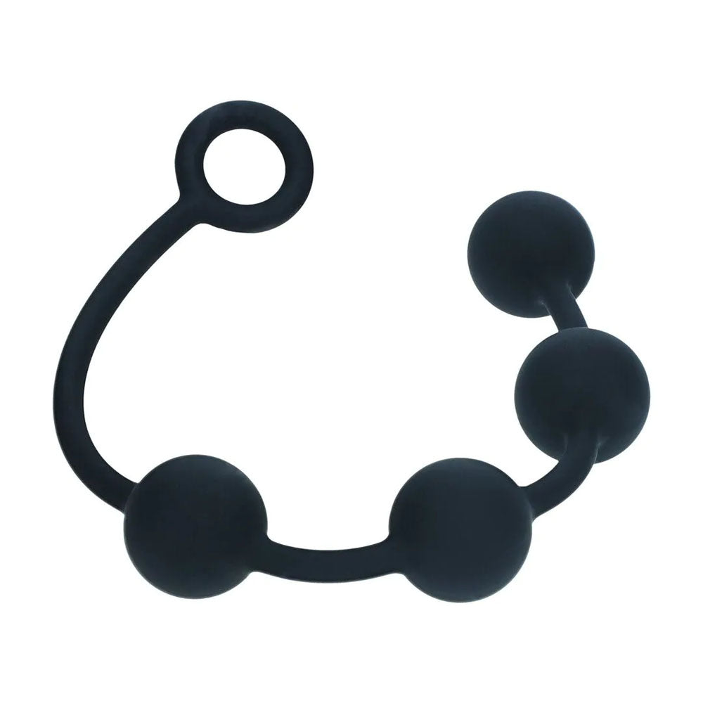 Levelz Round Silicone Anal Balls L 40mm Black 40.5 Cm Large Anal Beads