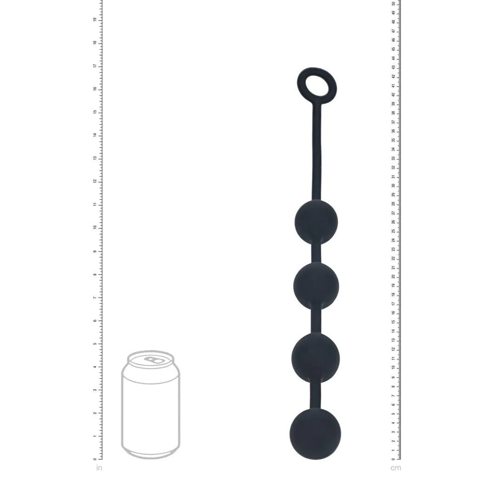 Levelz Round Silicone Anal Balls L 40mm Black 40.5 Cm Large Anal Beads