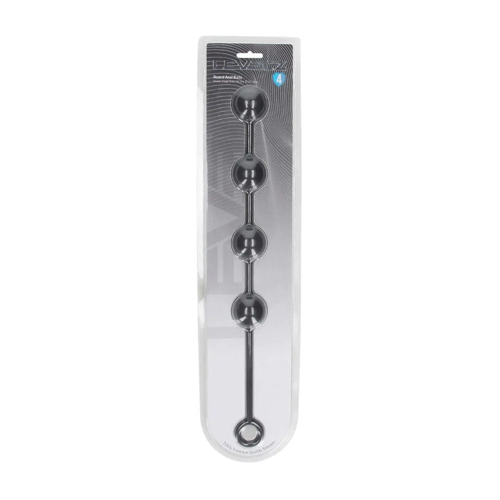 Levelz Round Silicone Anal Balls L 40mm Black 40.5 Cm Large Anal Beads