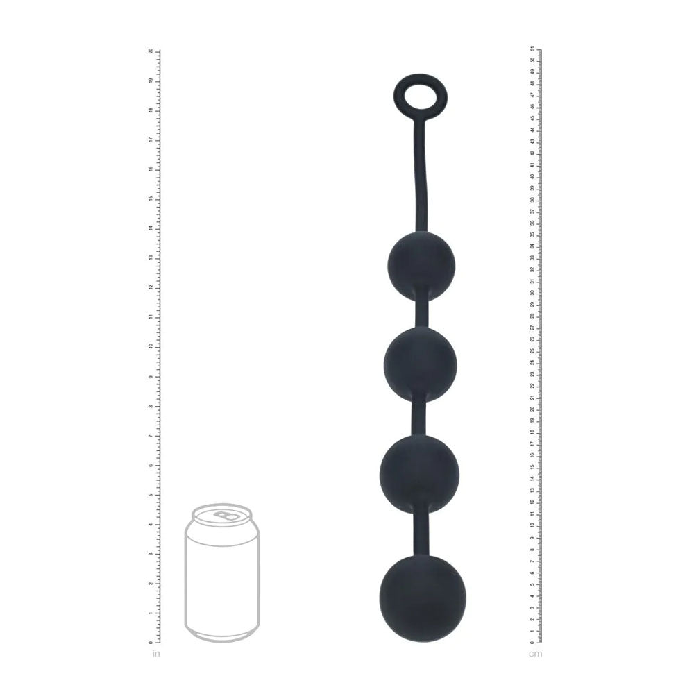 Levelz Round Anal Balls Xl 50mm Black 46.5 Cm Xl Anal Beads