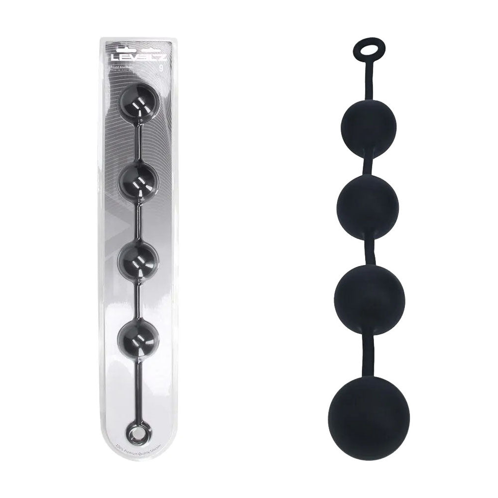Levelz Round Anal Balls Xxl 60mm Black 52.5 Cm Xxl Anal Beads