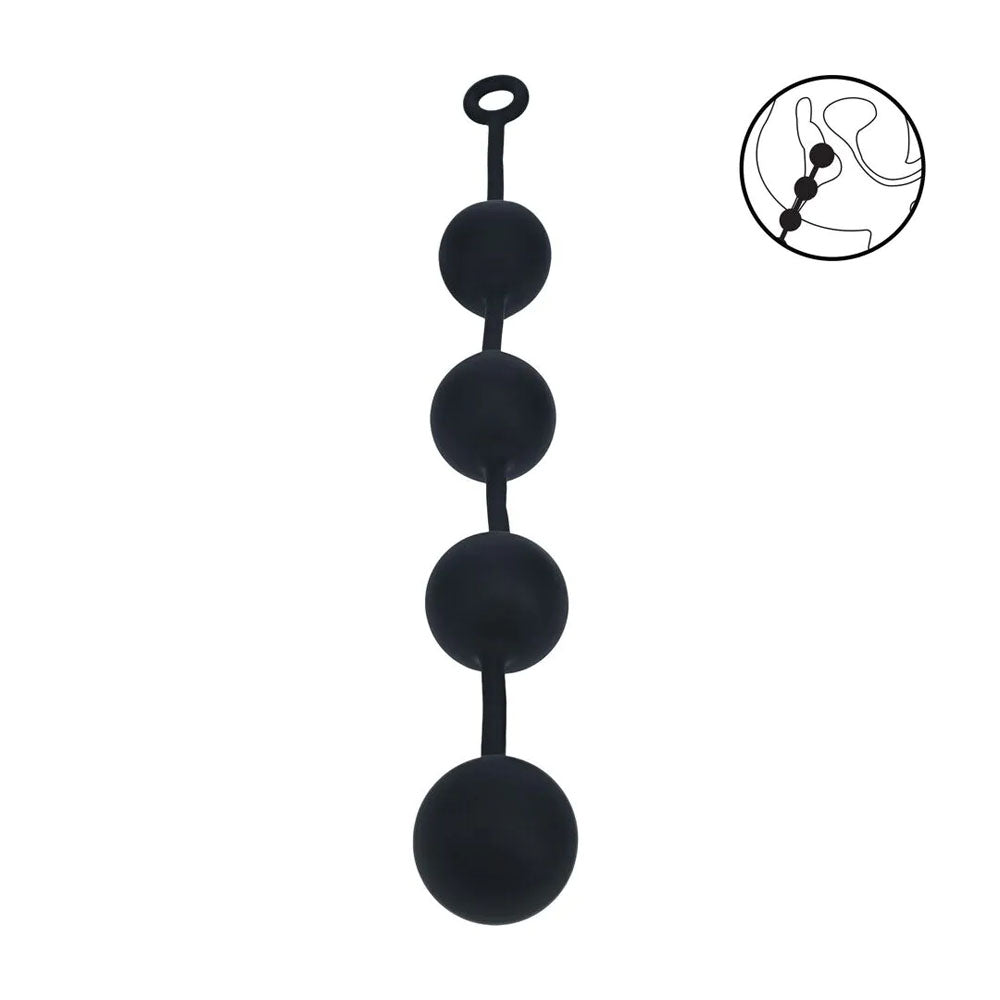 Levelz Round Anal Balls Xxl 60mm Black 52.5 Cm Xxl Anal Beads