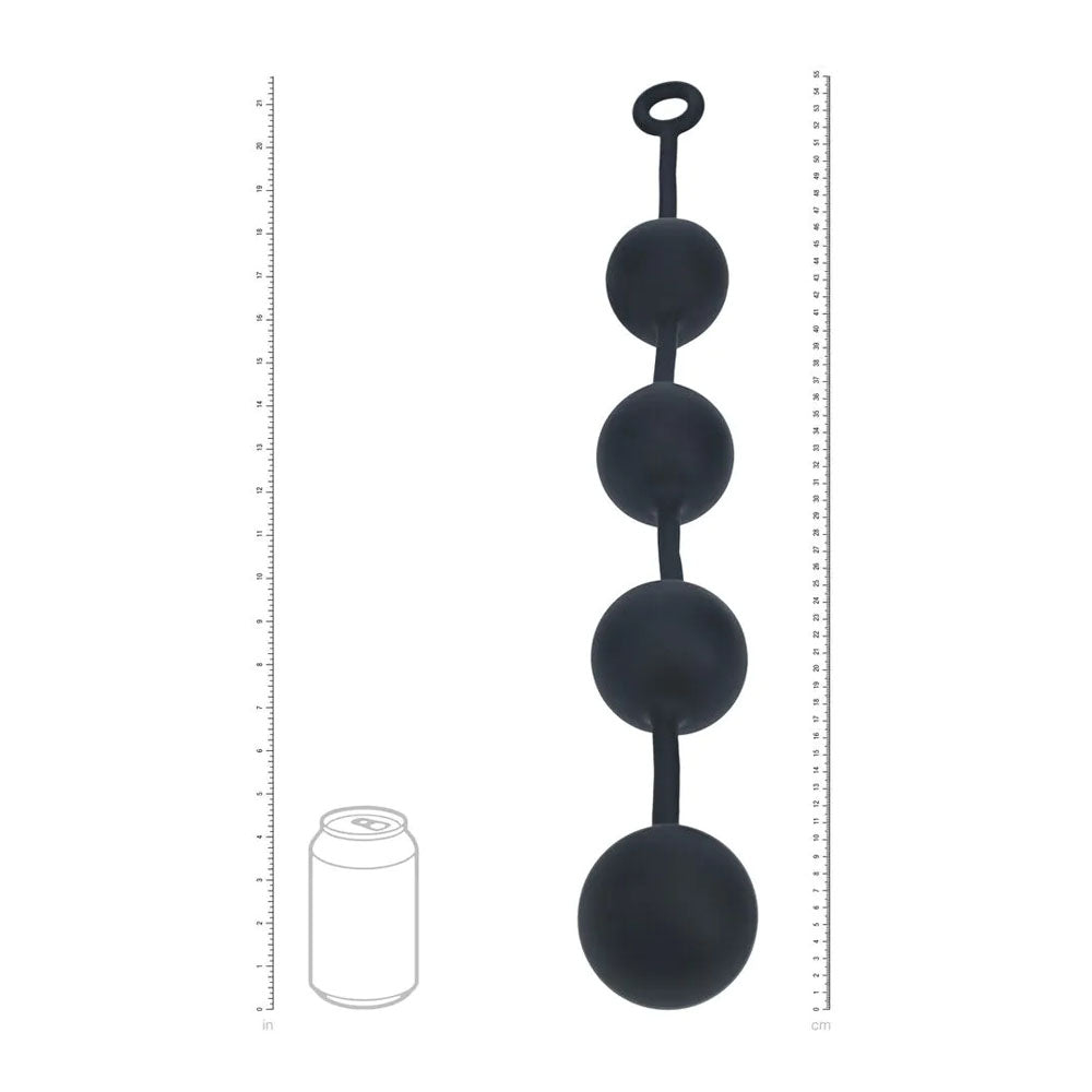 Levelz Round Anal Balls Xxl 60mm Black 52.5 Cm Xxl Anal Beads