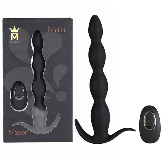 Maia Mason Black 23.6 Cm Usb Rechargeable Anal Beads With Wireless Remote