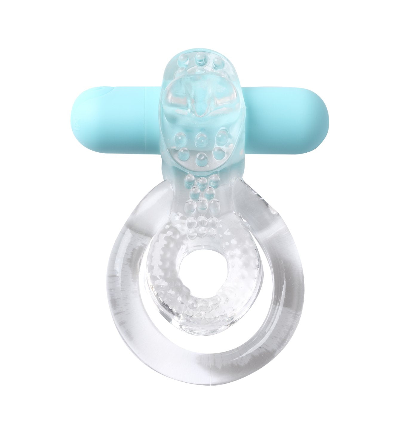 Maia Jayden Clear/Blue Usb Rechargeable Vibrating Cock & Ball Rings