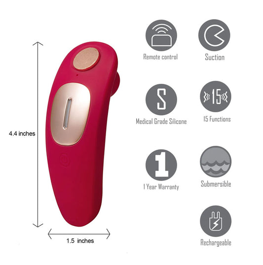 Maia Remi Red Usb Rechargeable Panty Vibe With Suction