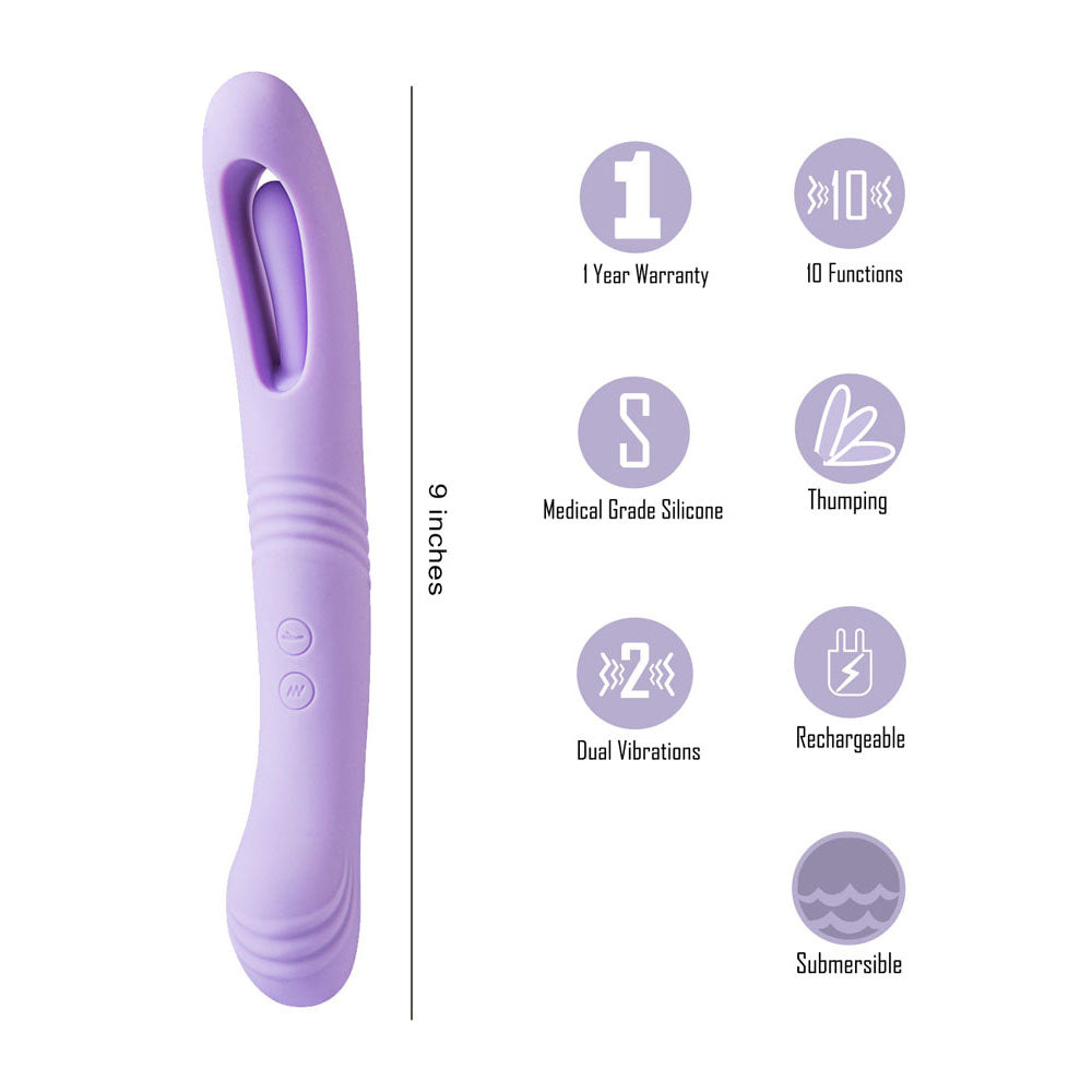 Maia Harper Purple 24.1 Cm Usb Rechargeable Vibrator