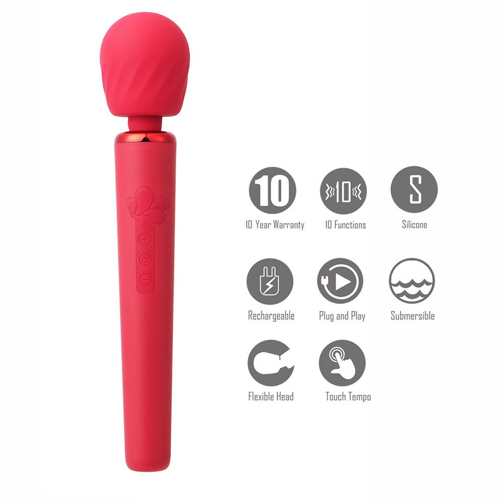 Maia Nala Red Red 30 Cm Usb Rechargeable Massage Wand