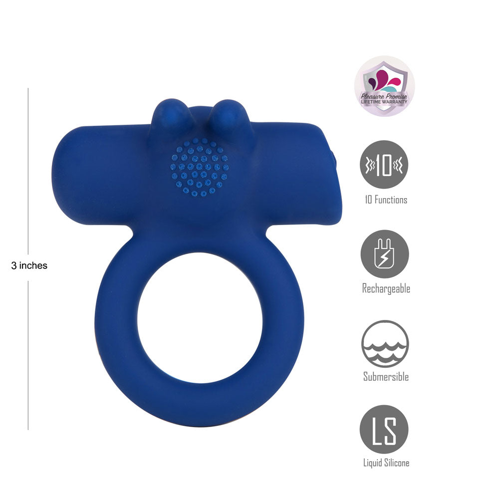 Maia Huxley Blue Blue Usb Rechargeable Strong Vibrating Cock Ring
