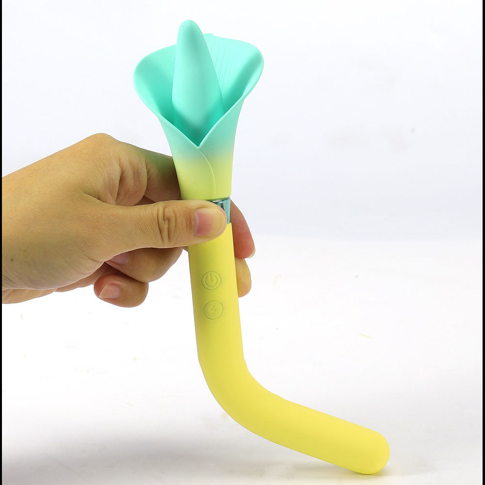Maia Vala Yellow Yellow/Green 22.2 Cm Usb Rechargeable Flower Vibrator