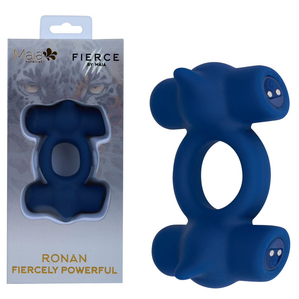 Maia Ronan Blue Blue Usb Rechargeable Dual Vibrating Cock Ring