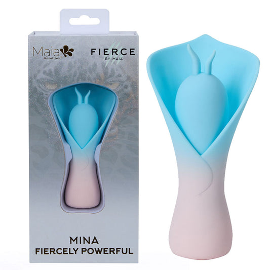 Maia Mina Blue Blue/Pink Usb Rechargeable Fluttering Flower Stimulator