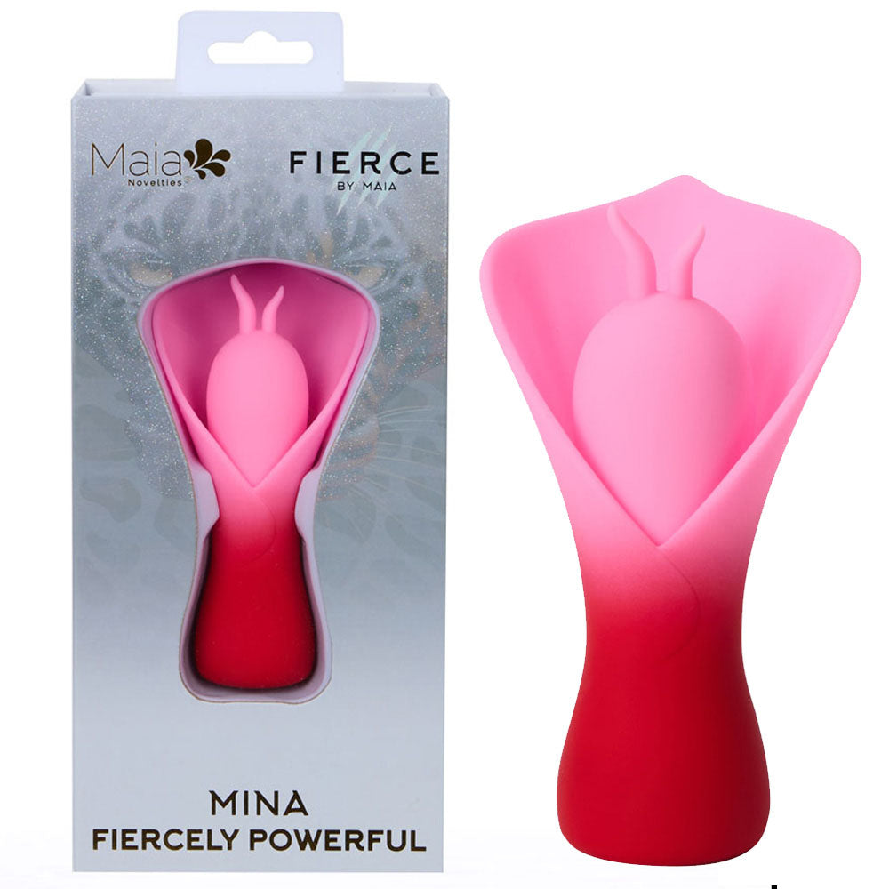 Maia Mina Red Red/Pink Usb Rechargeable Fluttering Flower Stimulator