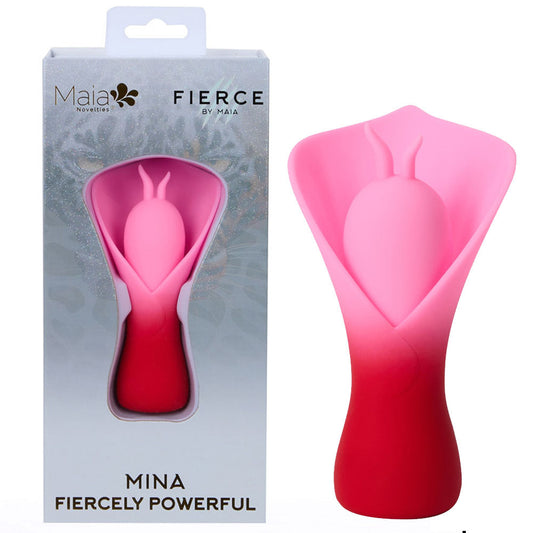 Maia Mina Red Red/Pink Usb Rechargeable Fluttering Flower Stimulator