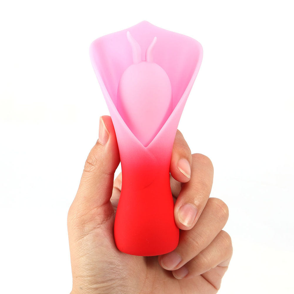 Maia Mina Red Red/Pink Usb Rechargeable Fluttering Flower Stimulator