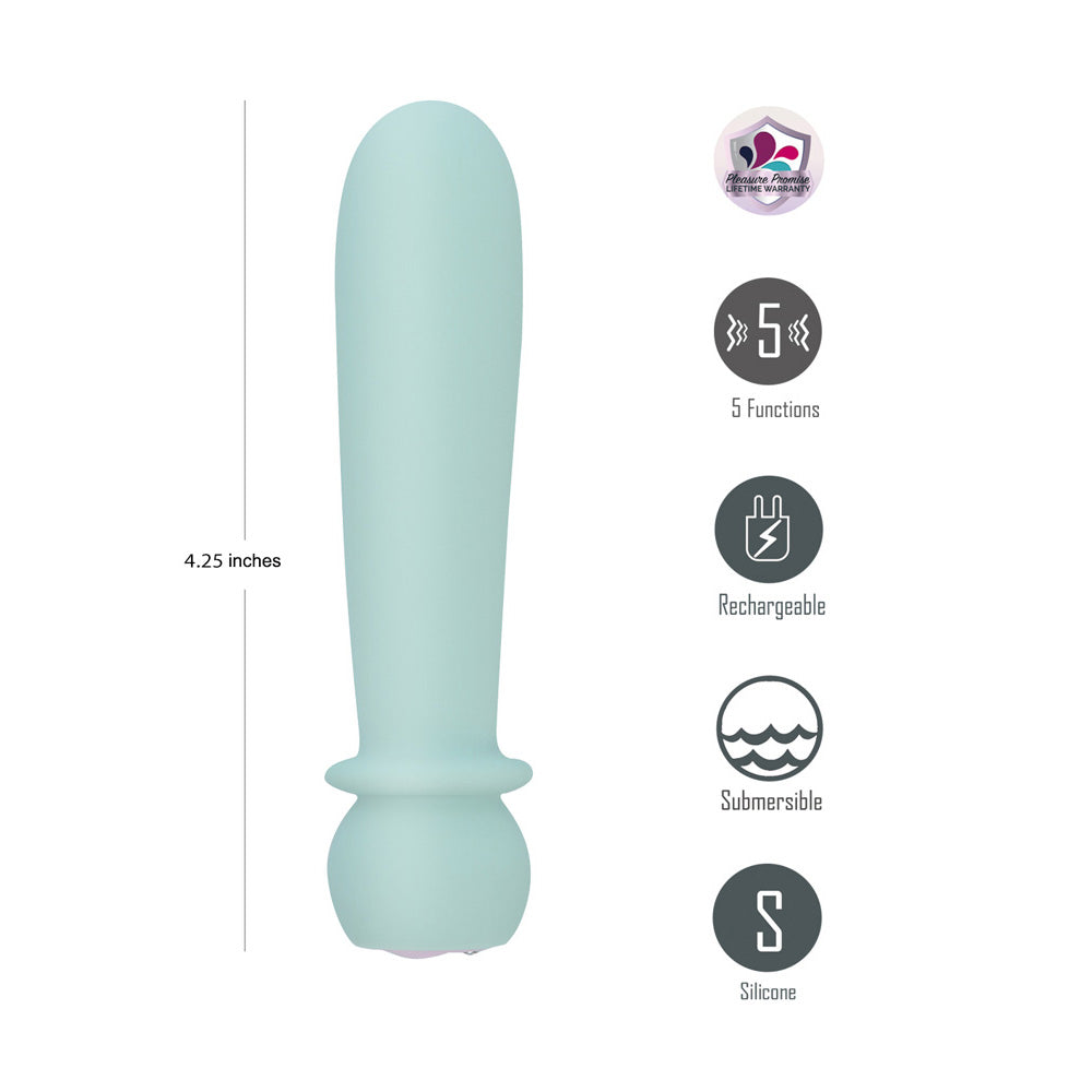 Maia Symba Teal Teal 10.8 Cm Usb Rechargeable Powerful Bullet