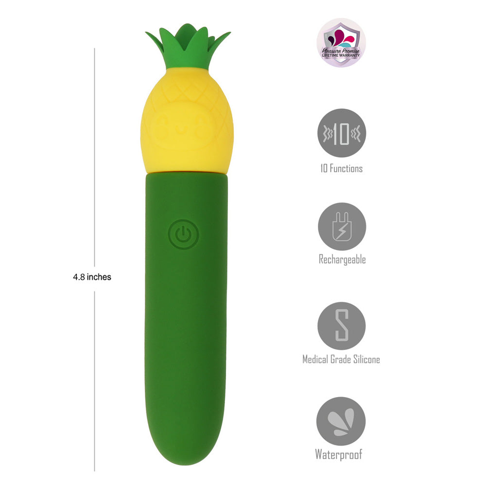 Maia Pina Green/Yellow 11.1 Cm Usb Rechargeable Bullet