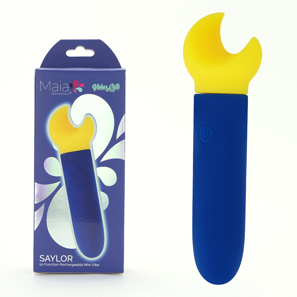 Maia Saylor Blue/Yellow 11.1 Cm Usb Rechargeable Bullet