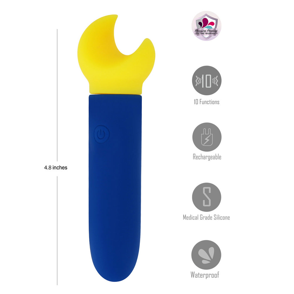 Maia Saylor Blue/Yellow 11.1 Cm Usb Rechargeable Bullet