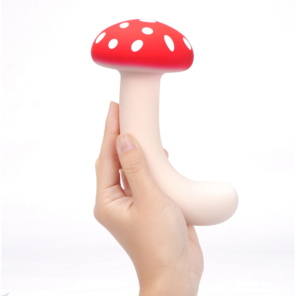 Maia Alice Red/White 15.2 Cm Usb Rechargeable Dual Vibrating Mushroom