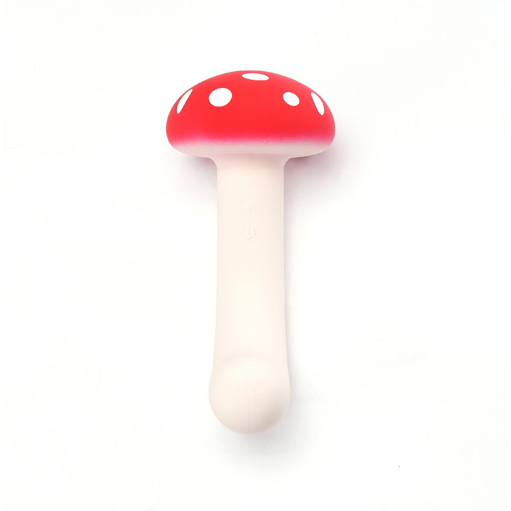Maia Alice Red/White 15.2 Cm Usb Rechargeable Dual Vibrating Mushroom