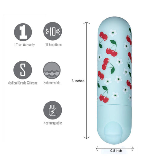 Maia Sherri Baby Blue 7.6 Cm Usb Rechargeable Bullet