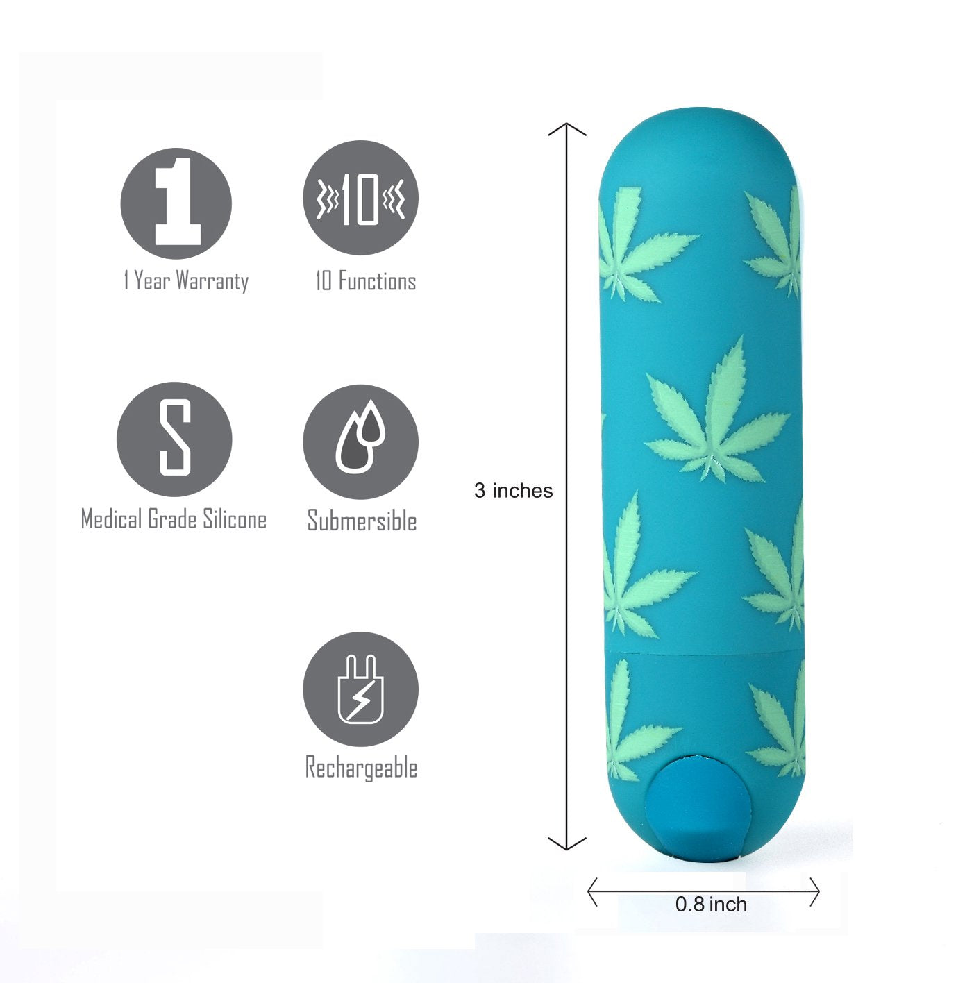 Maia Jessi 420 Emerald Green 7.6 Cm Usb Rechargeable Bullet