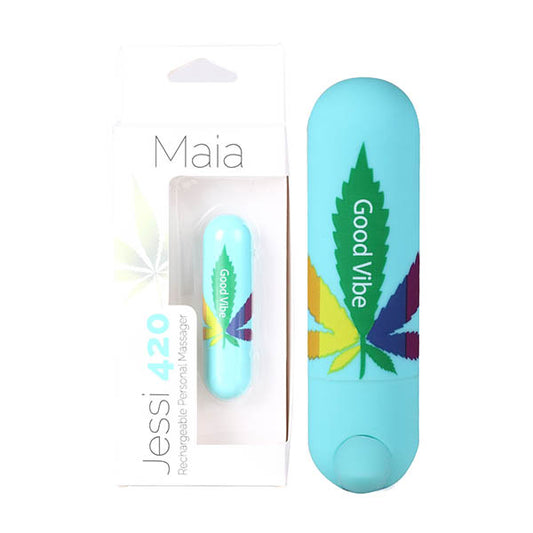 Maia Jessi 420 Teal 7.6 Cm Usb Rechargeable Bullet